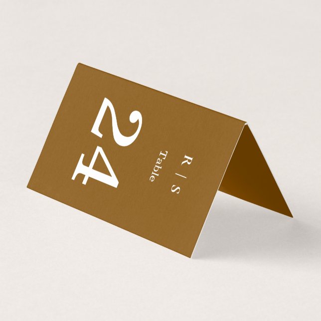 Cartão de Número de Mesa de Casamento com Monogram (Frente)