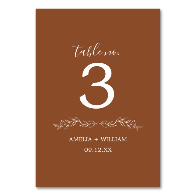 Cartão de Número de Mesa de Casamento com Monogram (Verso)