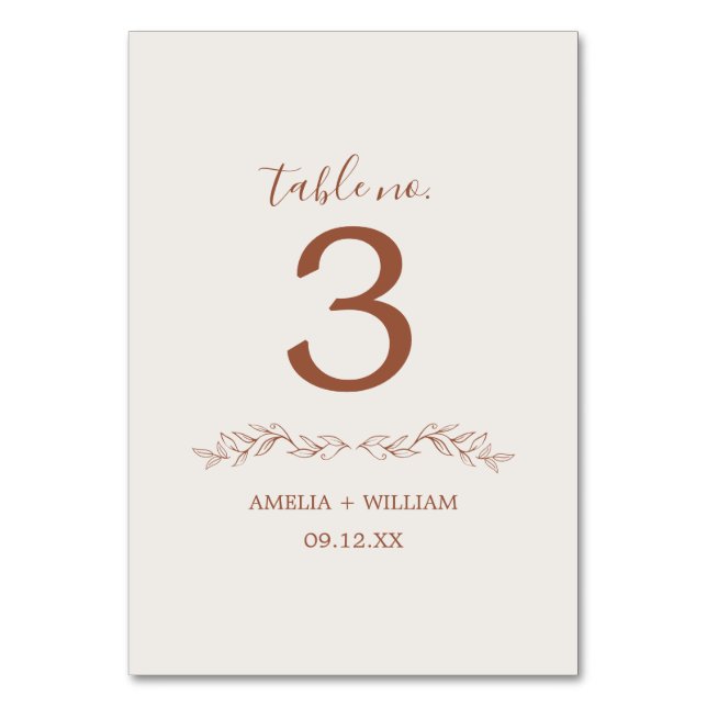 Cartão de Número de Mesa de Casamento com Monogram (Verso)