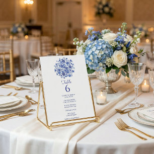 Cartão de Número de Mesa de Casamento com Nome dos