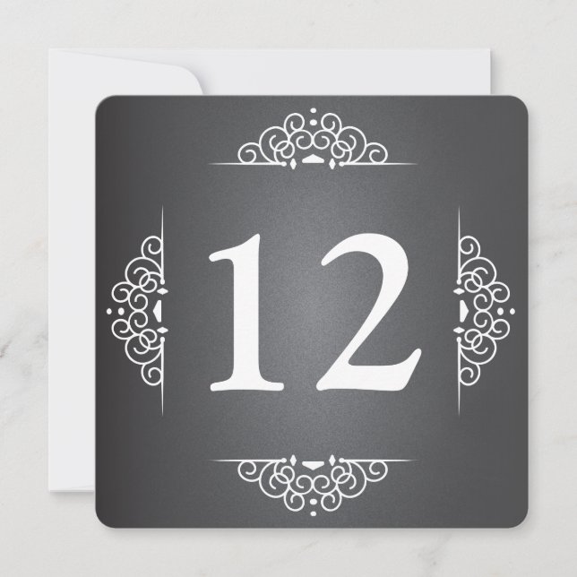 Cartão de Número de Mesa de Casamento com Quadro d (Frente)