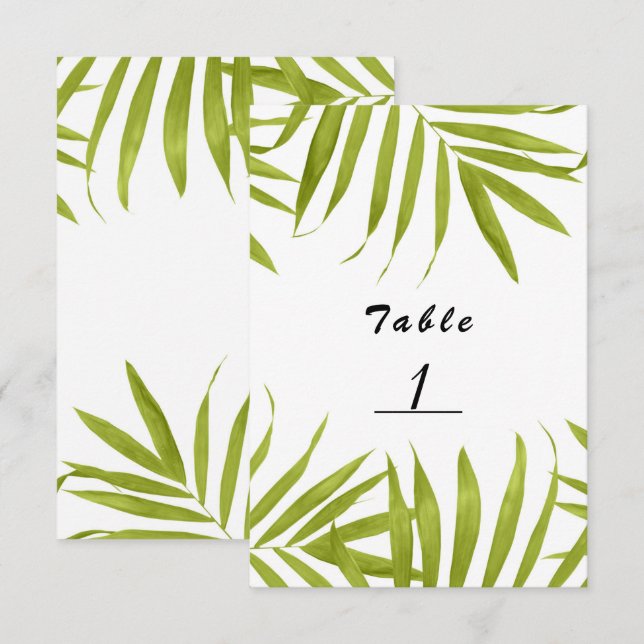 Cartão de Número de Mesa de Casamento de Verão com (Frente/Verso)