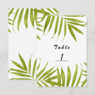 Cartão de Número de Mesa de Casamento de Verão com