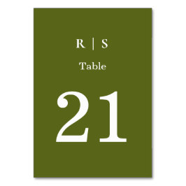 Cartão de Número de Mesa de Casamento em Verde Sal