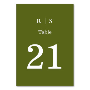 Cartão de Número de Mesa de Casamento em Verde Sal