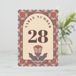 Cartão de Número de Mesa de Casamento Floral Art D