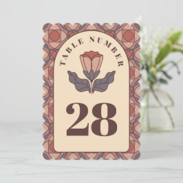 Cartão de Número de Mesa de Casamento Floral Art D