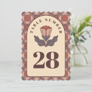 Cartão de Número de Mesa de Casamento Floral Art D
