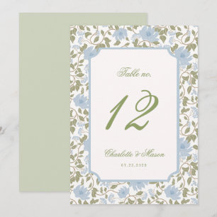 Cartão de Número de Mesa de Casamento Floral Chint