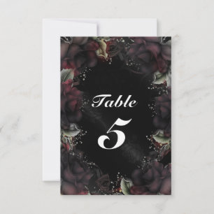 Cartão de Número de Mesa de Casamento Floral com R