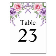 Cartão de Número de Mesa de Casamento Floral Lavan