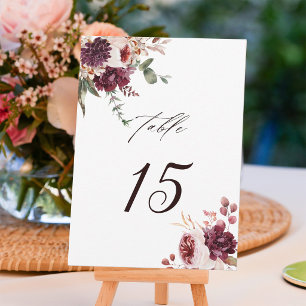 Cartão de Número de Mesa de Casamento Floral Roman