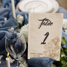 Cartão de Número de Mesa de Casamento Floral Rústi