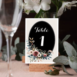Cartão de Número de Mesa de Casamento Floral Rústi
