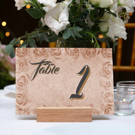 Cartão de Número de Mesa de Casamento Floral Vinta