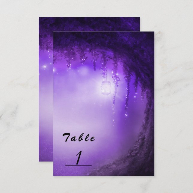 Cartão de Número de Mesa de Casamento Floresta Enc (Frente/Verso)