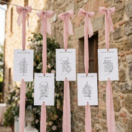 Cartão de Número de Mesa de Casamento Minimalista