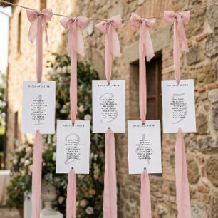 Cartão de Número de Mesa de Casamento Minimalista