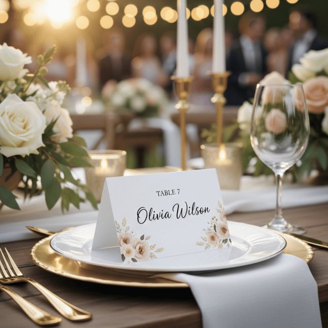 Cartão de Número de Mesa de Casamento Minimalista (Criador carregado)