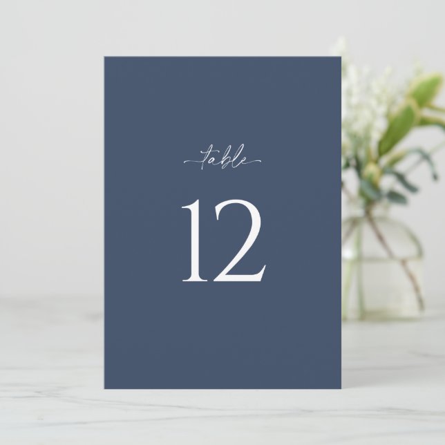 Cartão de Número de Mesa de Casamento Minimalista (Em pé/Frente)