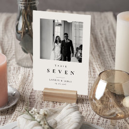 Cartão de Número de Mesa de Casamento Moderno Clás