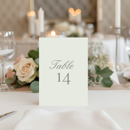 Cartão de Número de Mesa de Casamento Moderno e El