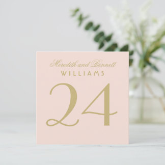 Cartão de Número de Mesa de Casamento Rosa Elegant