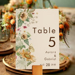 Cartão de Número de Mesa de Casamento Rustic Sunfl<br><div class="desc">Este design de número da mesa de núpcias de girassol rústico apresenta girassóis, flores silvestres e elementos florais inspirados na safra em um fundo bege neutro. Este design oferece uma estética simples, mas cativante, perfeita para sua festa de outono ou verão. Explore nossa coleção hoje e confunda seu casamento com...</div>
