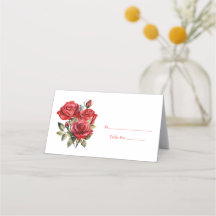 Cartão de Número de Mesa de Convidados Rosas Verme