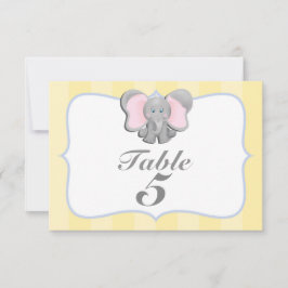 Cartão de Número de Mesa de Festa do Bebe Elefante