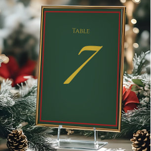 Cartão de Número de Mesa de Natal Luxo de Férias