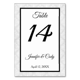 Cartão de Número de Mesa de Recepção de Casamento 