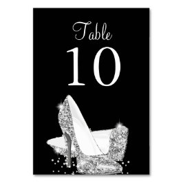 Cartão de Número de Mesa de Saltos Pretos Elegante