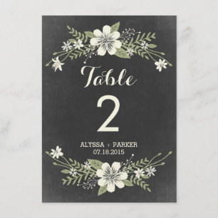 Cartão de Número de Mesa Dupla Face Chalkboard Blo