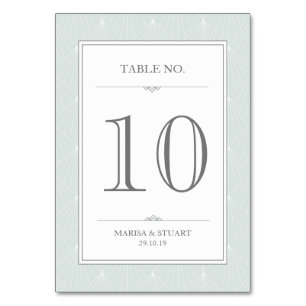 Cartão de Número de Mesa Elegância Art Déco Verde
