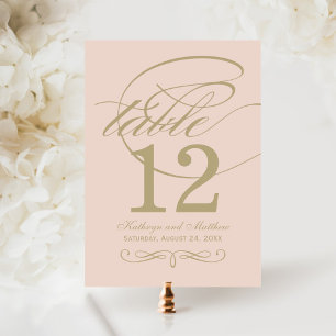 Cartão de Número de Mesa em Letra de Forma Rosa El