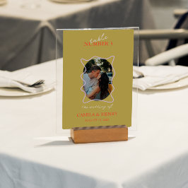 Cartão de Número de Mesa | Foto Minimalista Modern