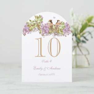 Cartão de Número de Mesa para Casamento de Pássaro