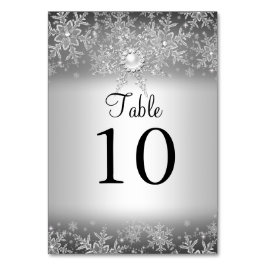 Cartão de Número de Mesa Pérola de Cristal Floco d