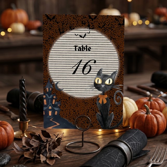 Cartão de Número de Mesa Personalizado para Hallow (Criador carregado)