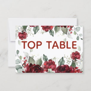 Cartão de Número de Mesa Principal para Casamento