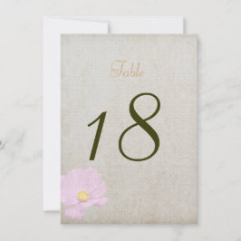 Cartão de Número de Mesa Vintage Papel Simples Cas