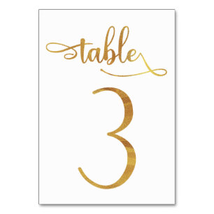 Cartão de número de tabela 3.5x5 do faux foil Dour