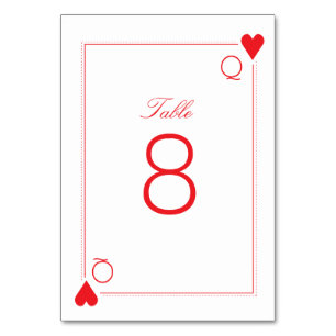 Cartão de Número de Tabela Casino - Corações