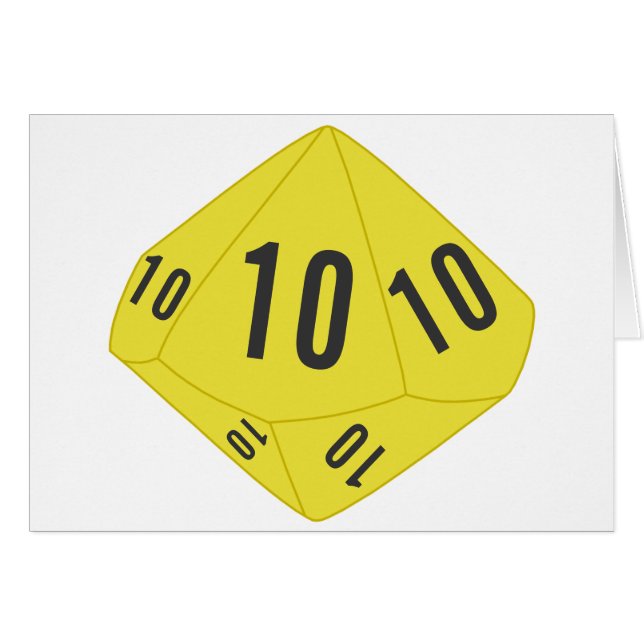 Cartão de Número de Tabela D10 Amarelo (Frente Horizontal)