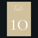 Cartão de Número de Tabela de Areia Chic<br><div class="desc">Chic Sandy beige,  cor sólida,  placa de número de mesa. Ao solicitar cartões de número de tabela,  você deve personalizar cada cartão de número de tabela individualmente. Projetado para combinar com nossa Coleção de Oásis Boêmia.</div>