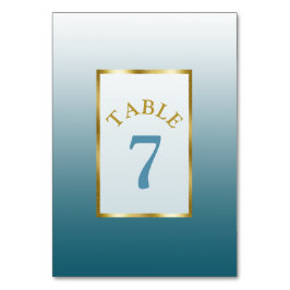 Cartão de Número de Tabela de Casamento Azul de Ta