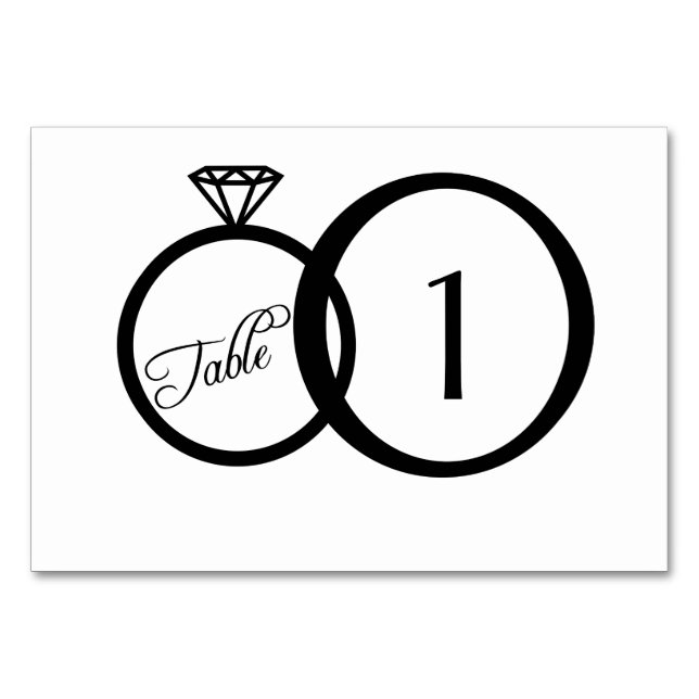 Cartão de Número de Tabela de Casamento (branco) (Frente)