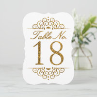Cartão de Número de Tabela de Casamento com Efeito