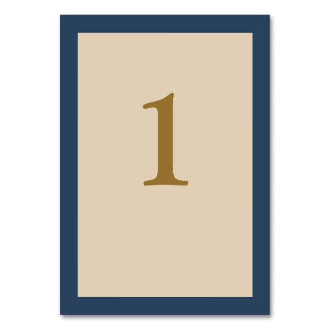 Cartão de Número de Tabela de Casamento com Quadro (Frente)